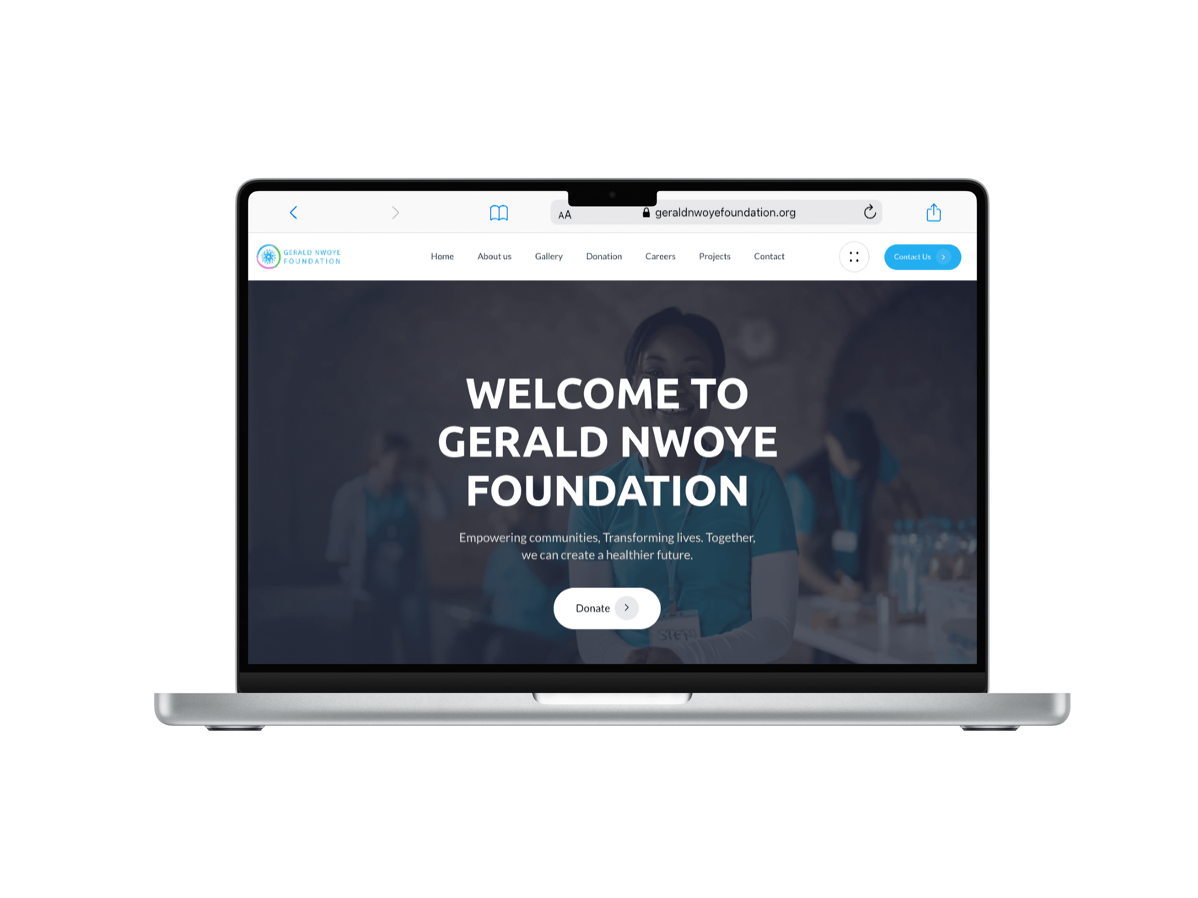 Gerald Nwonye Foundation desktop view 1