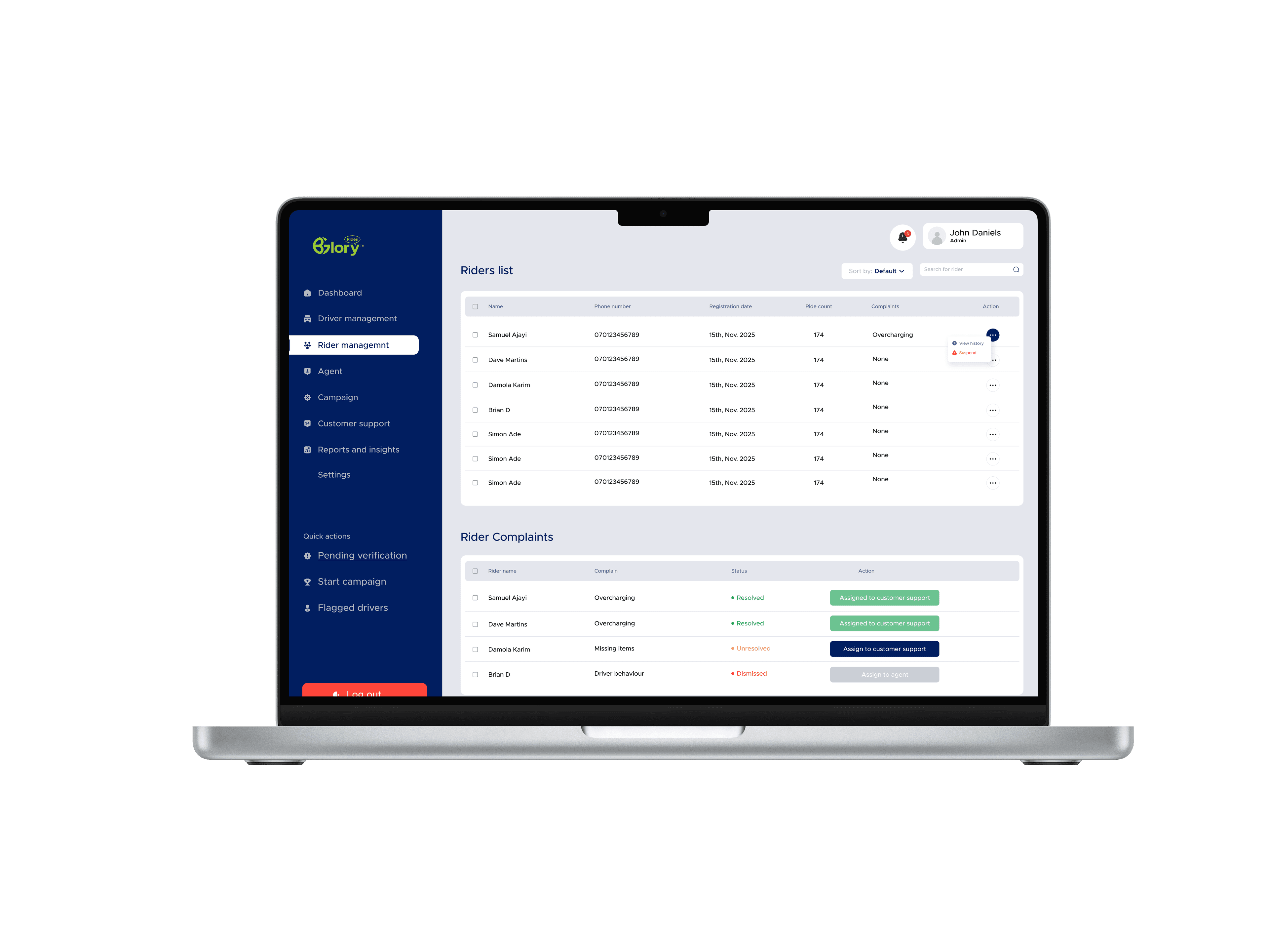 Bglory Rides desktop view 1