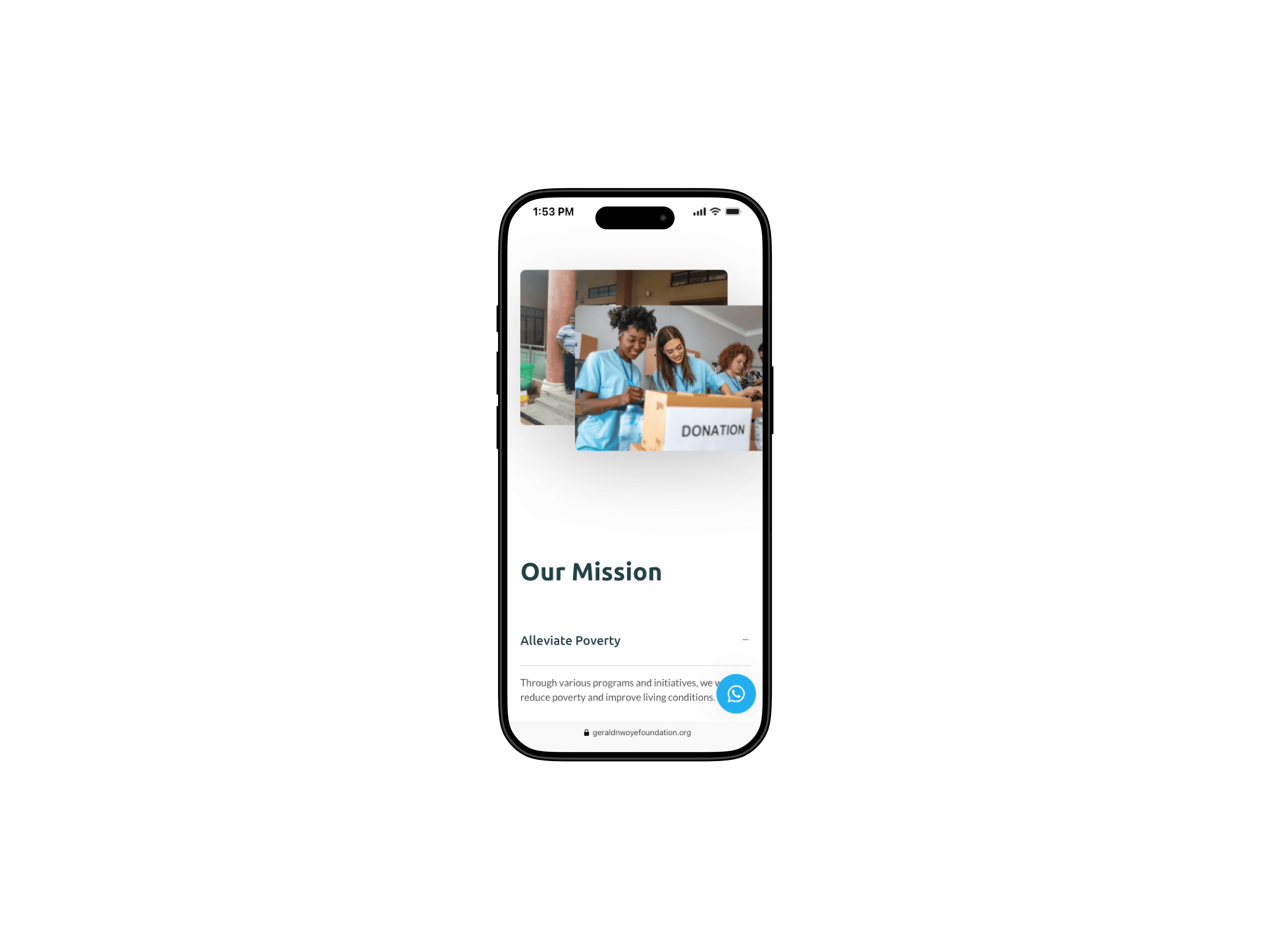 Gerald Nwonye Foundation mobile view 2