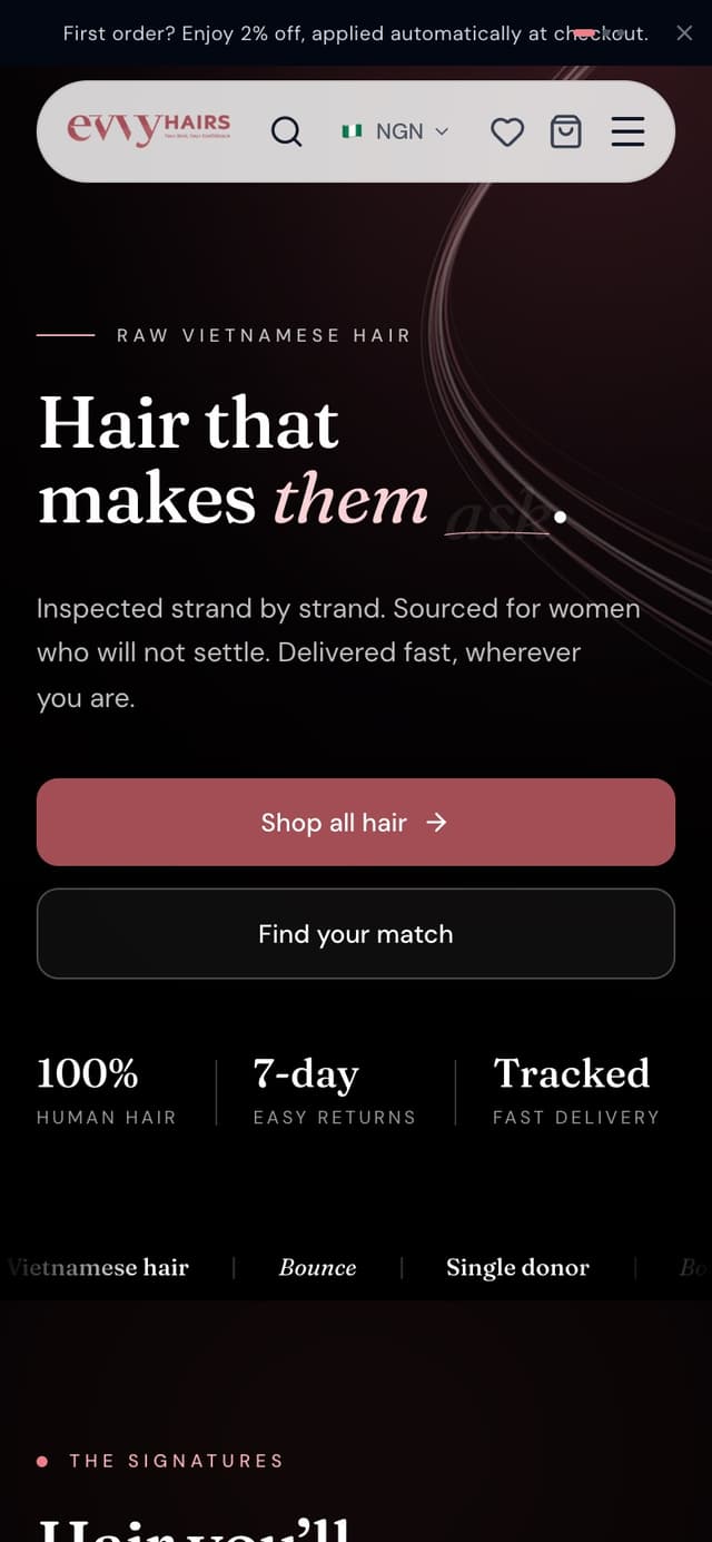 Evvy Hairs mobile screenshot