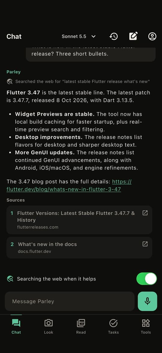 Parley mobile screenshot