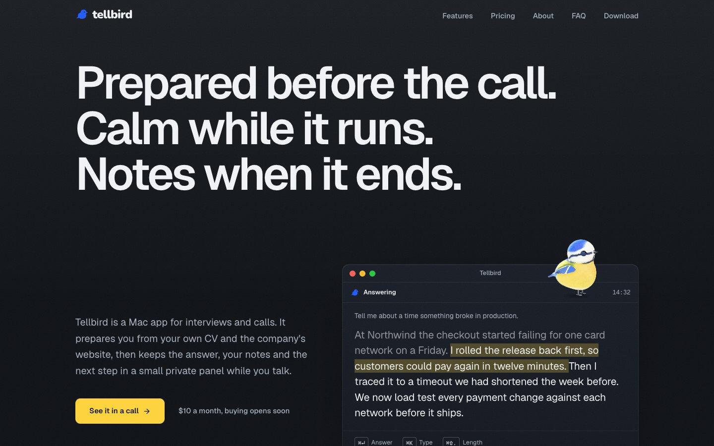 Tellbird screenshot